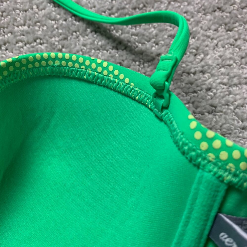 Aerie Lime Green Polka Dots Bikini Swimwear Top Bra, Women 34B Wired Molded Cups - Picture 5 of 6
